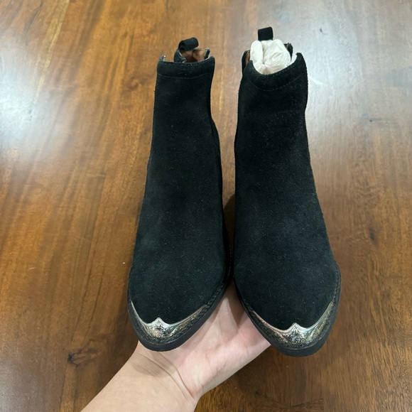 Jeffrey Campbell Cromwell Western Cutout Ankle Booties Black Leather Sz 7.5 Boho - Picture 3 of 8